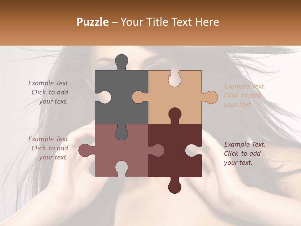 A Woman Is Holding Her Hair In Front Of Her Face PowerPoint Template