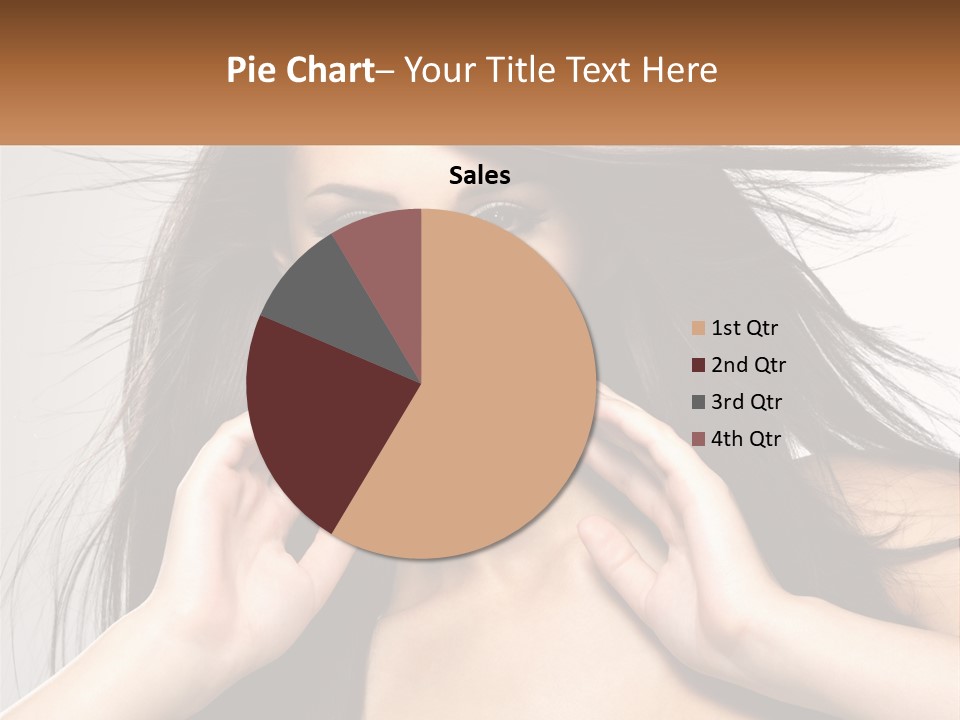 A Woman Is Holding Her Hair In Front Of Her Face PowerPoint Template