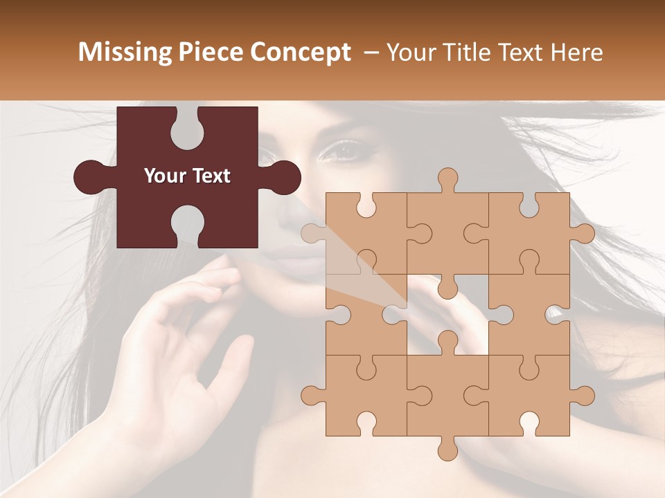 A Woman Is Holding Her Hair In Front Of Her Face PowerPoint Template