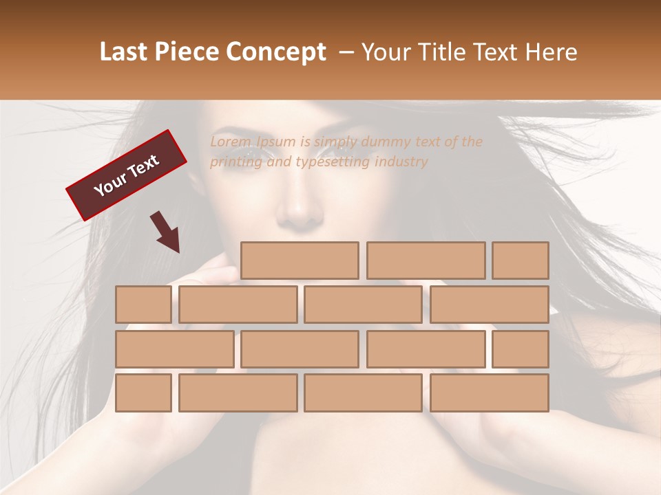 A Woman Is Holding Her Hair In Front Of Her Face PowerPoint Template