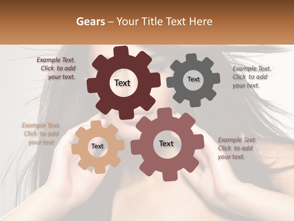 A Woman Is Holding Her Hair In Front Of Her Face PowerPoint Template