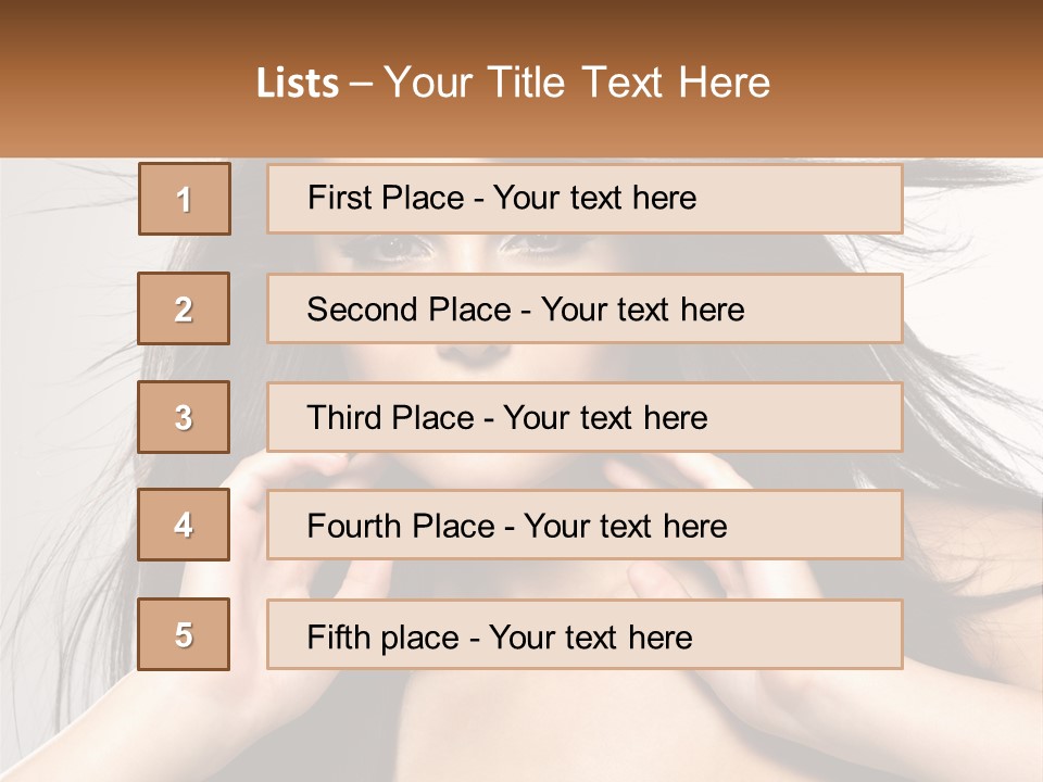 A Woman Is Holding Her Hair In Front Of Her Face PowerPoint Template