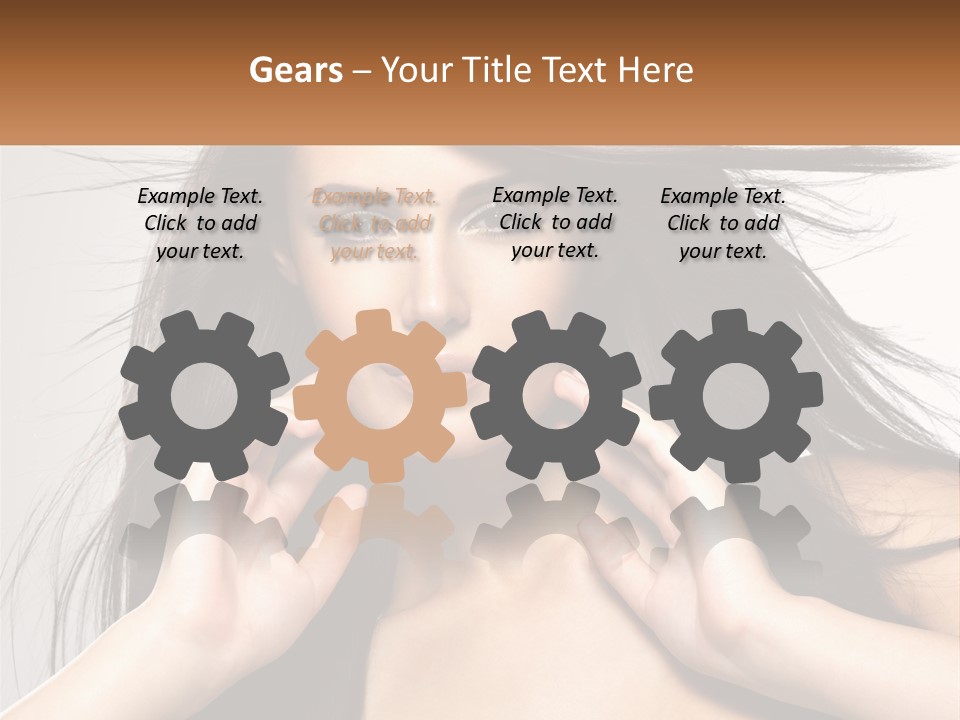 A Woman Is Holding Her Hair In Front Of Her Face PowerPoint Template