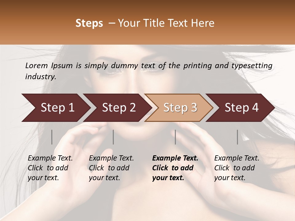 A Woman Is Holding Her Hair In Front Of Her Face PowerPoint Template
