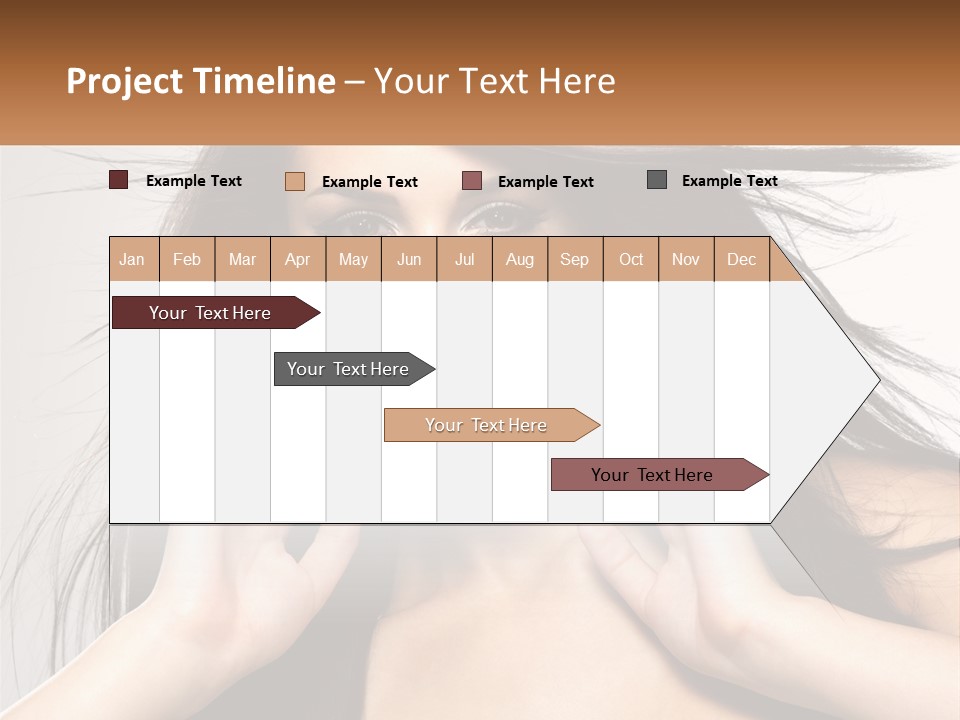 A Woman Is Holding Her Hair In Front Of Her Face PowerPoint Template