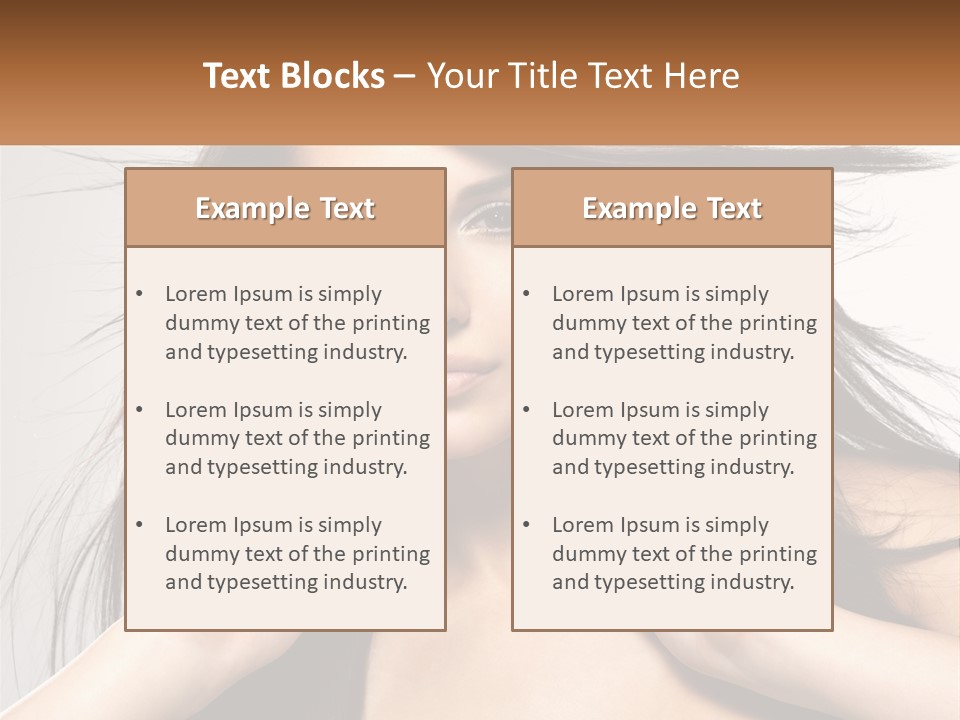 A Woman Is Holding Her Hair In Front Of Her Face PowerPoint Template