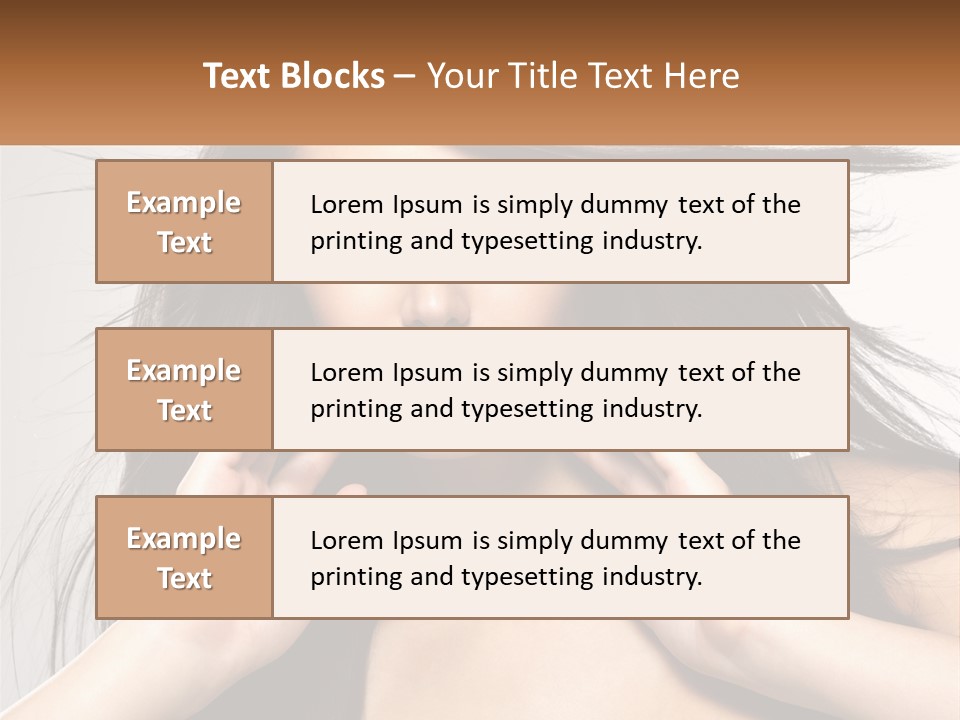 A Woman Is Holding Her Hair In Front Of Her Face PowerPoint Template