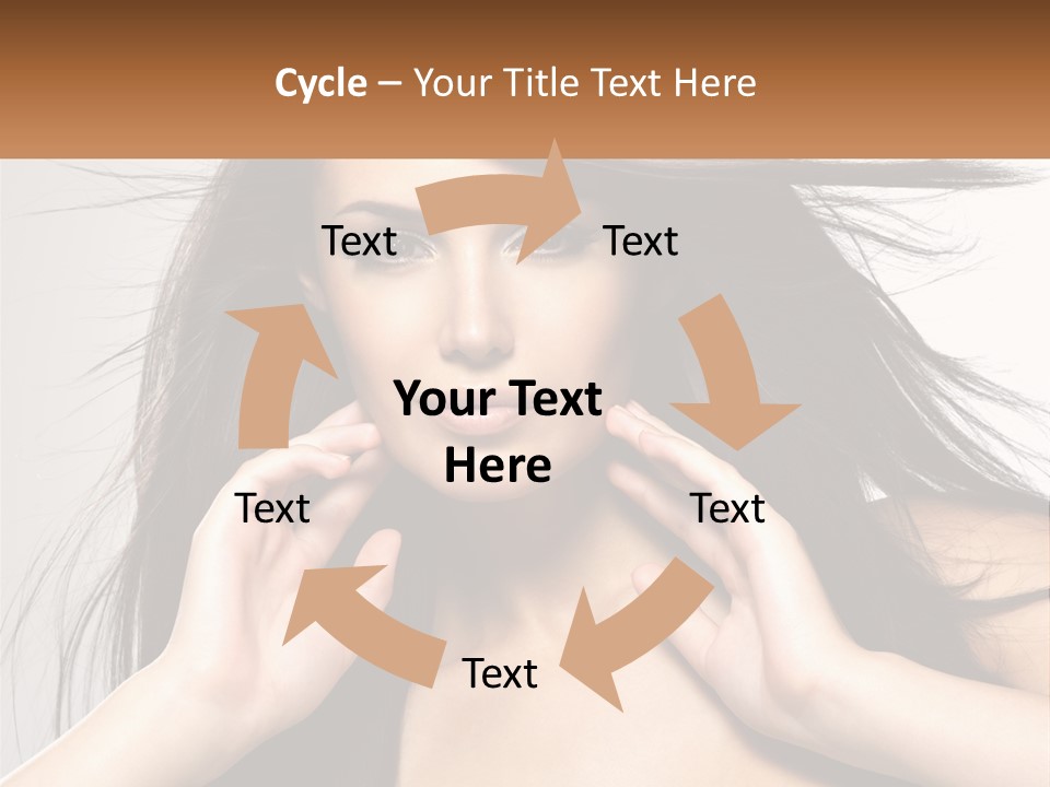 A Woman Is Holding Her Hair In Front Of Her Face PowerPoint Template