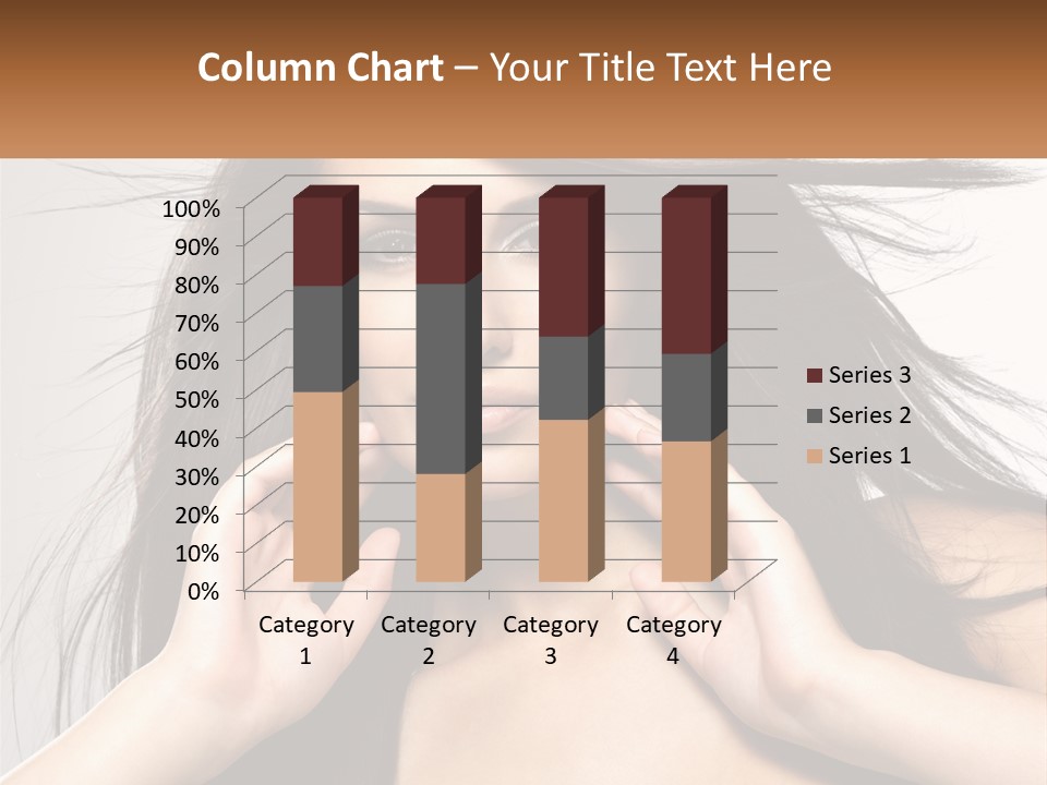 A Woman Is Holding Her Hair In Front Of Her Face PowerPoint Template