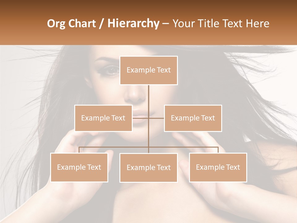 A Woman Is Holding Her Hair In Front Of Her Face PowerPoint Template