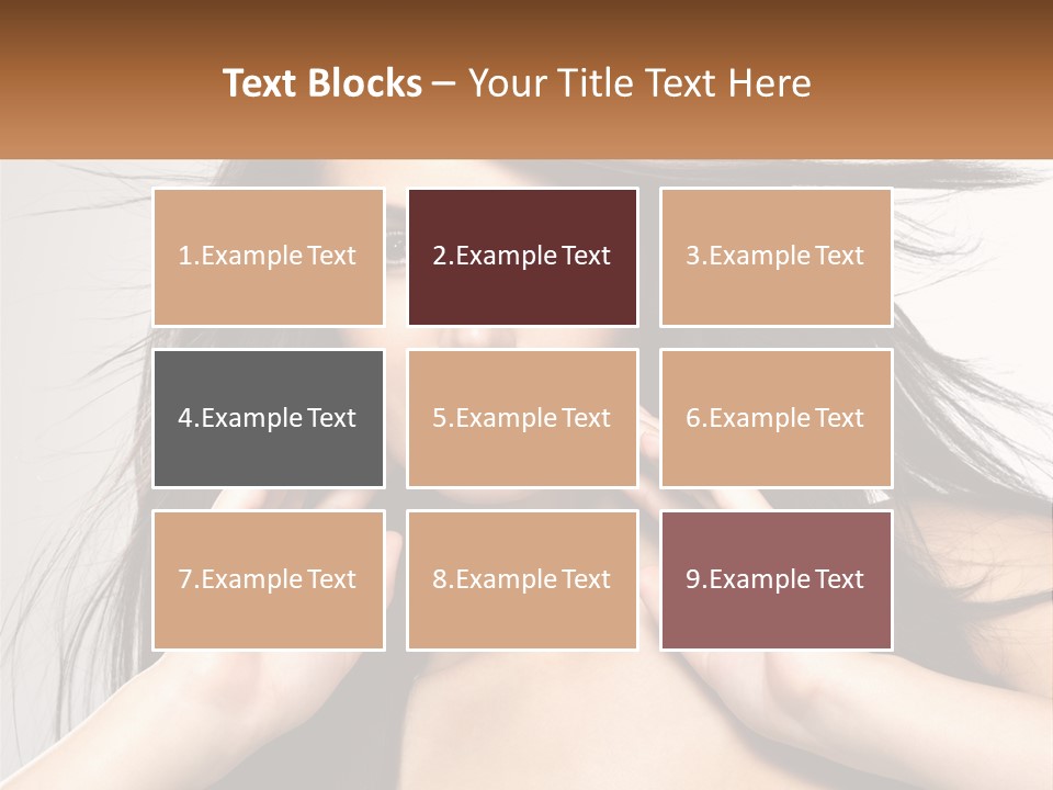 A Woman Is Holding Her Hair In Front Of Her Face PowerPoint Template