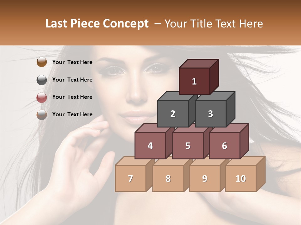 A Woman Is Holding Her Hair In Front Of Her Face PowerPoint Template