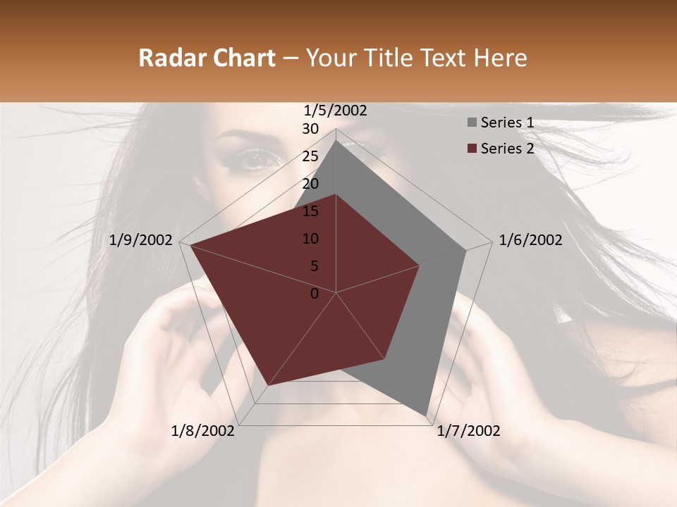 A Woman Is Holding Her Hair In Front Of Her Face PowerPoint Template