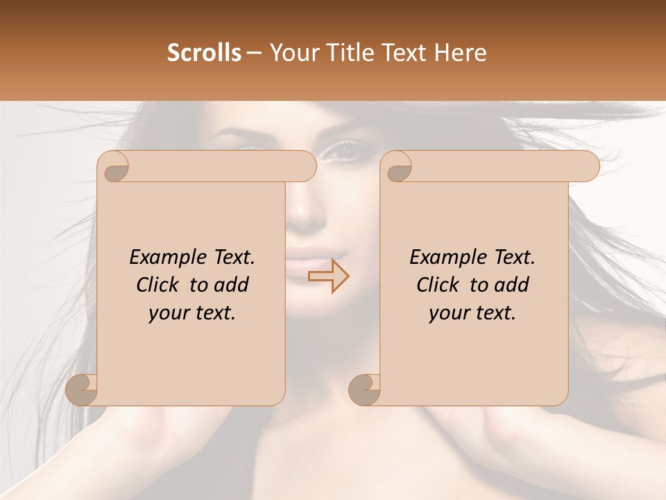 A Woman Is Holding Her Hair In Front Of Her Face PowerPoint Template