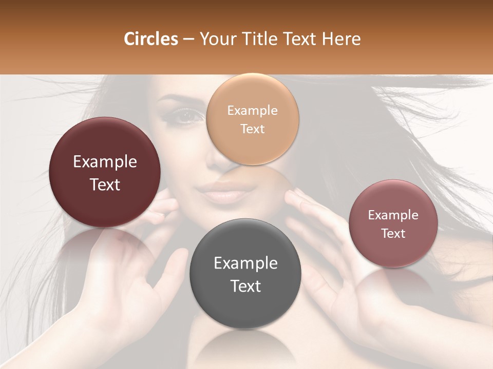 A Woman Is Holding Her Hair In Front Of Her Face PowerPoint Template