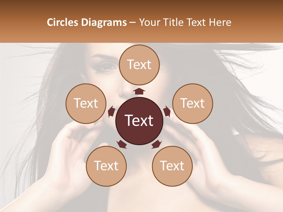 A Woman Is Holding Her Hair In Front Of Her Face PowerPoint Template