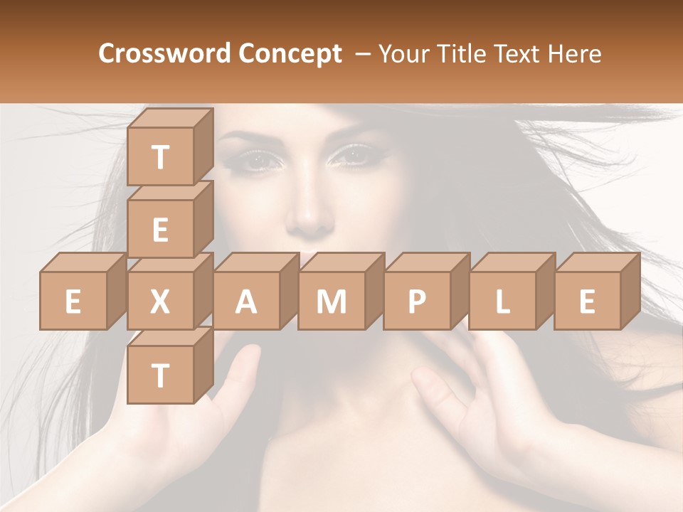 A Woman Is Holding Her Hair In Front Of Her Face PowerPoint Template