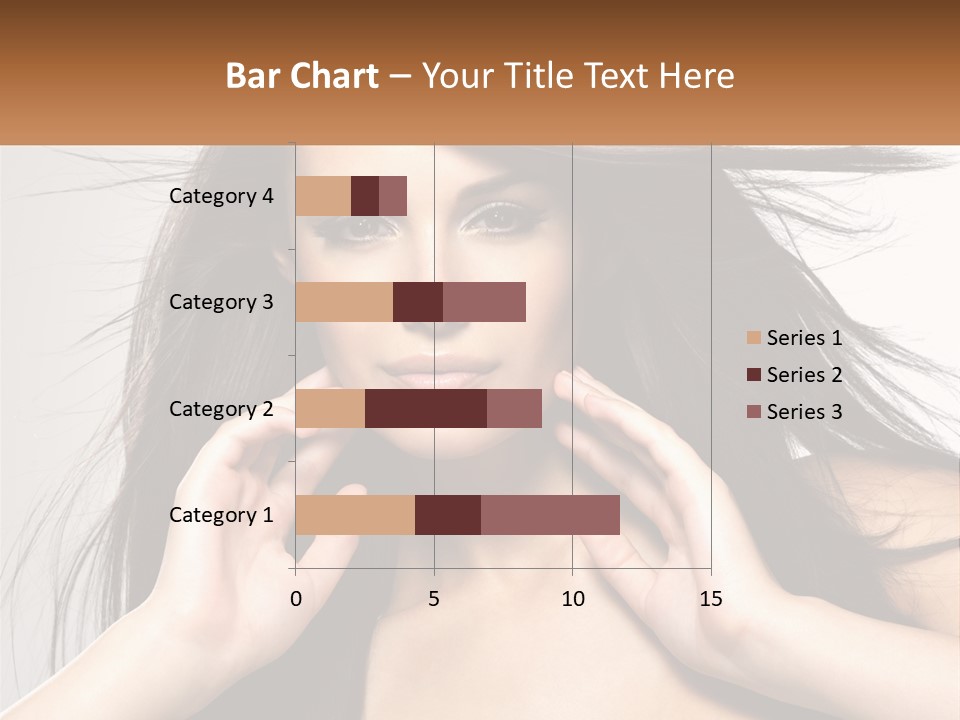 A Woman Is Holding Her Hair In Front Of Her Face PowerPoint Template