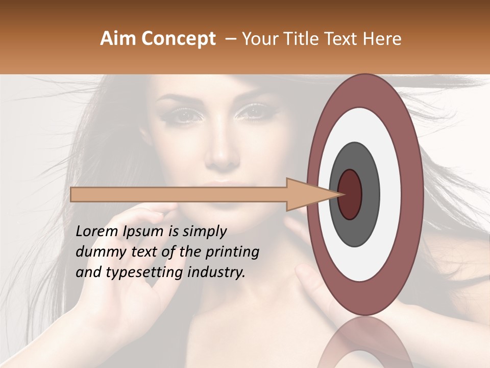 A Woman Is Holding Her Hair In Front Of Her Face PowerPoint Template