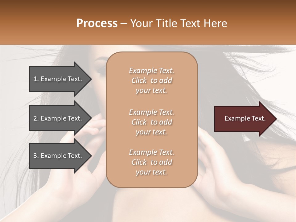 A Woman Is Holding Her Hair In Front Of Her Face PowerPoint Template