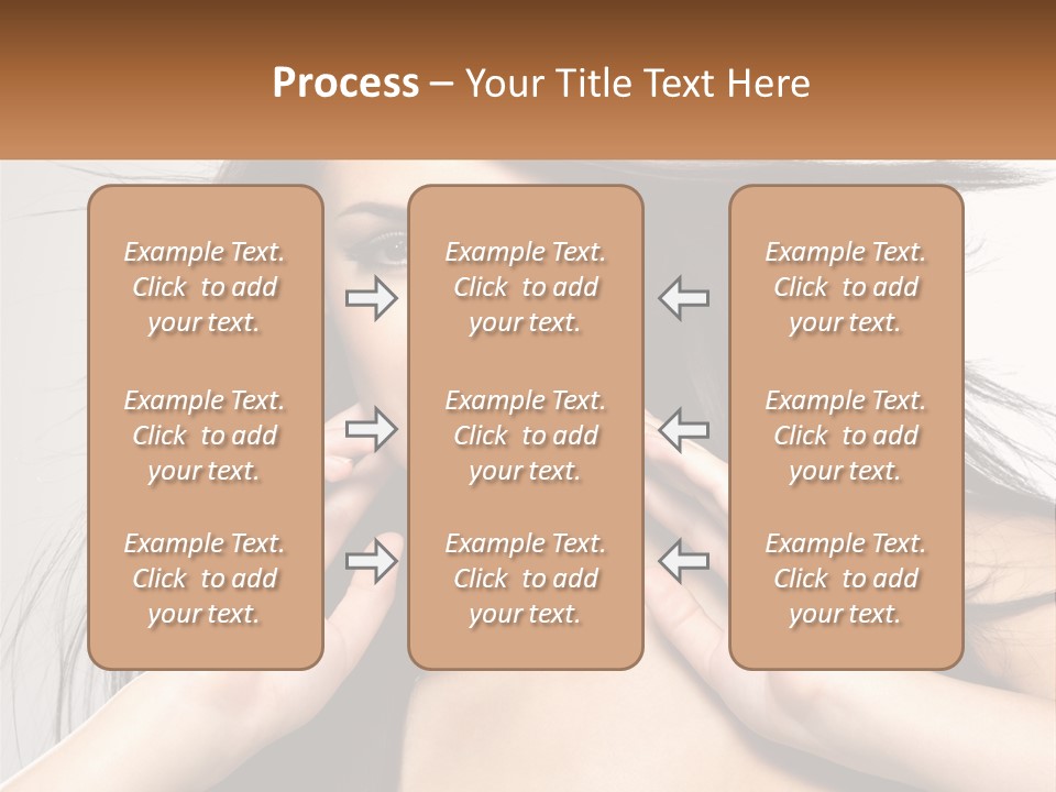A Woman Is Holding Her Hair In Front Of Her Face PowerPoint Template