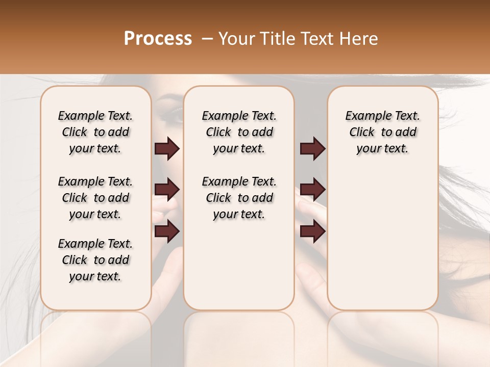 A Woman Is Holding Her Hair In Front Of Her Face PowerPoint Template
