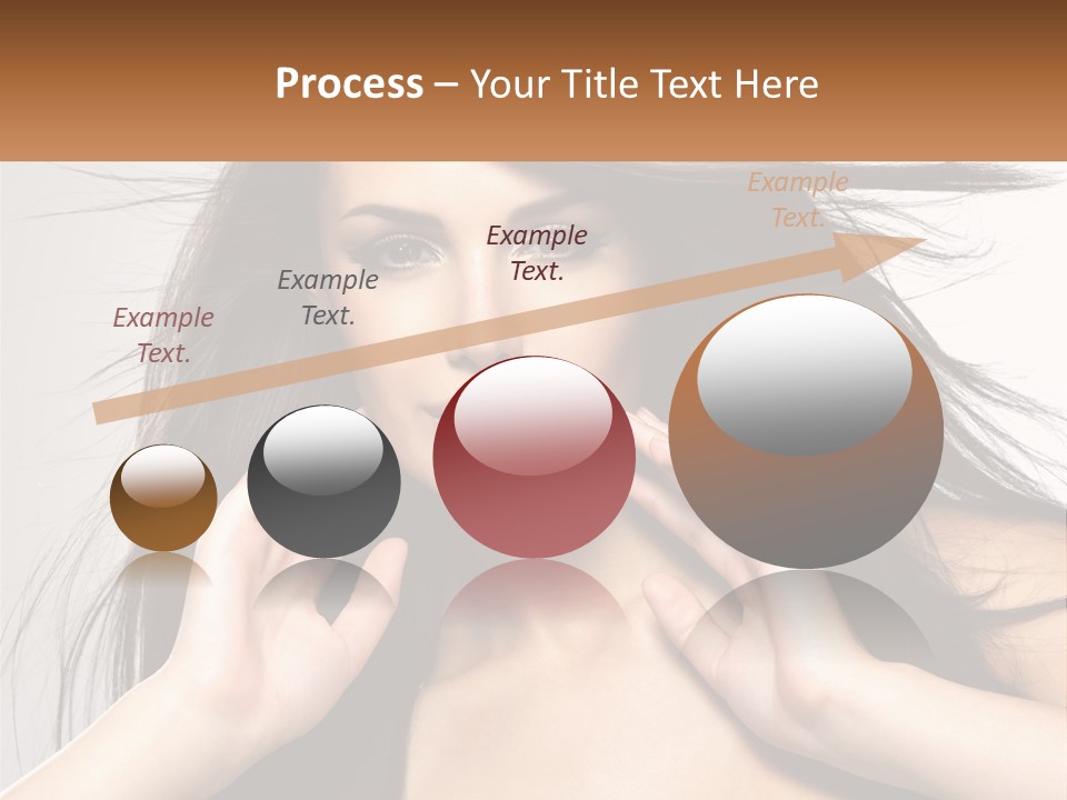 A Woman Is Holding Her Hair In Front Of Her Face PowerPoint Template