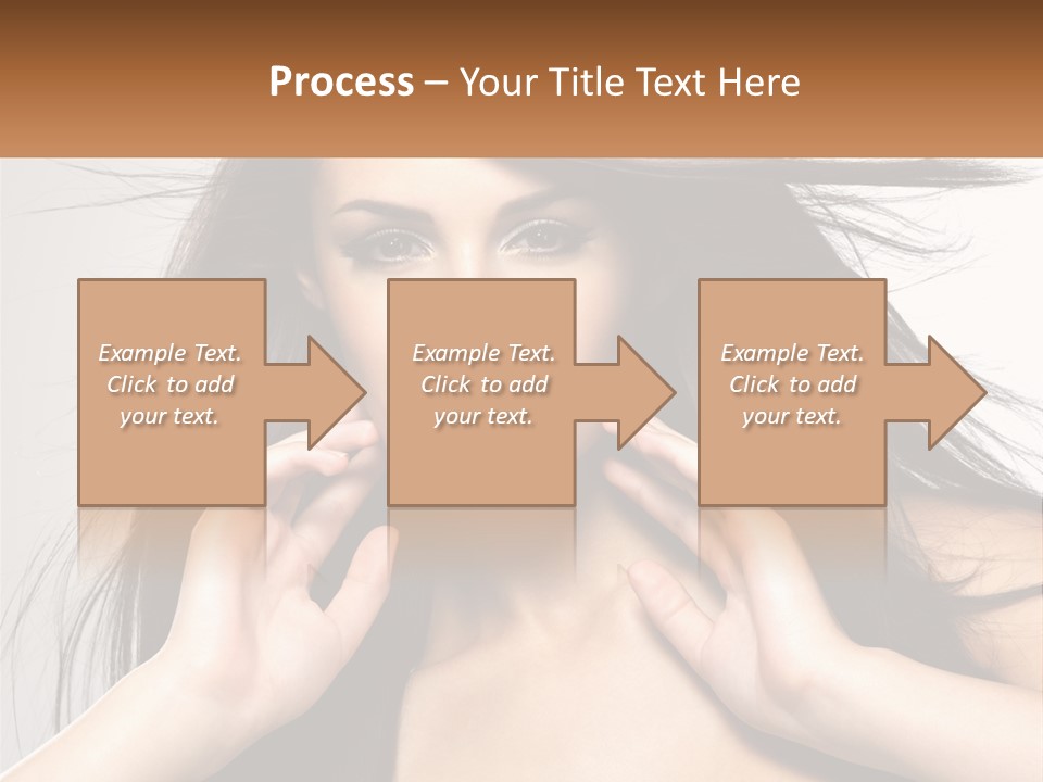 A Woman Is Holding Her Hair In Front Of Her Face PowerPoint Template
