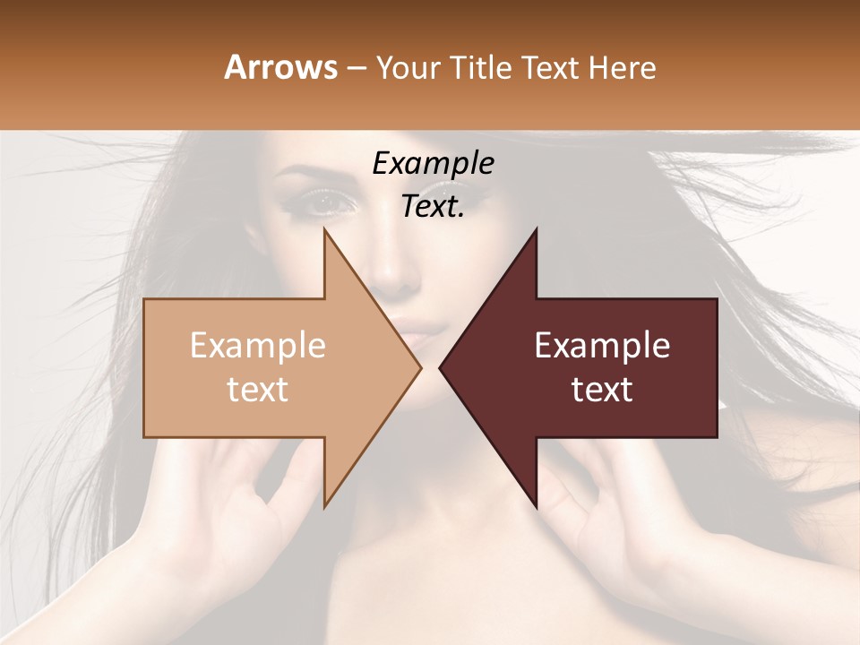 A Woman Is Holding Her Hair In Front Of Her Face PowerPoint Template