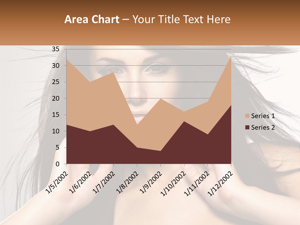 A Woman Is Holding Her Hair In Front Of Her Face PowerPoint Template