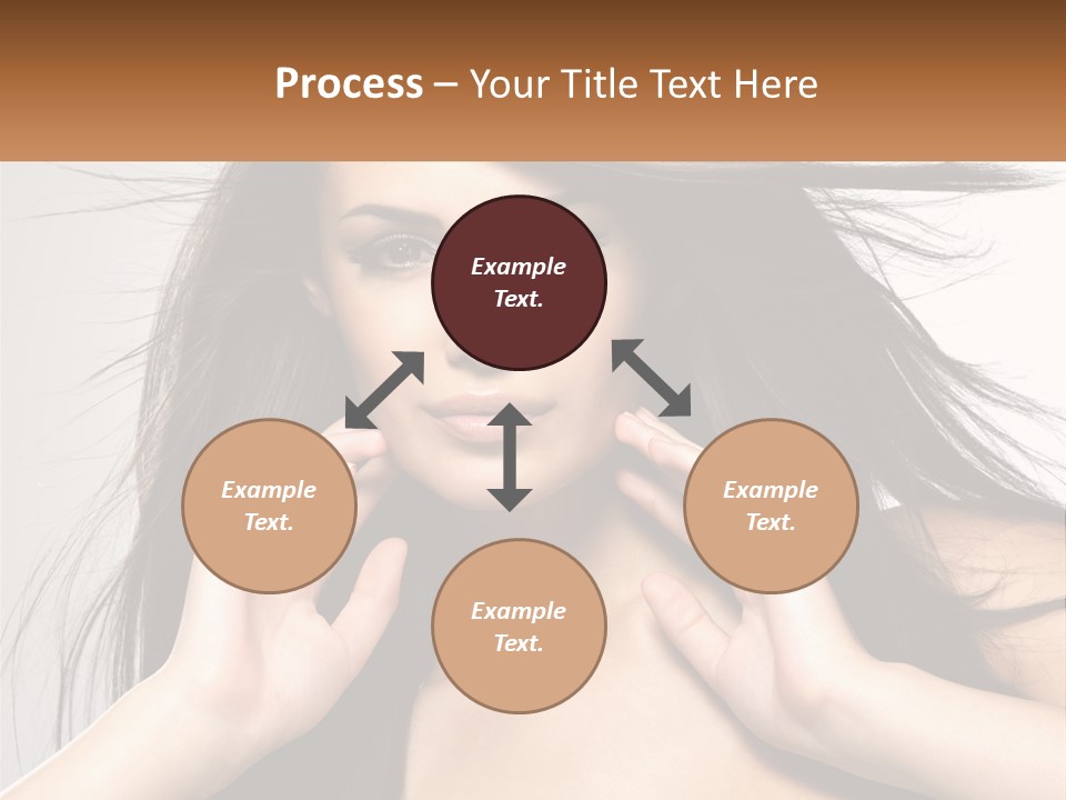 A Woman Is Holding Her Hair In Front Of Her Face PowerPoint Template