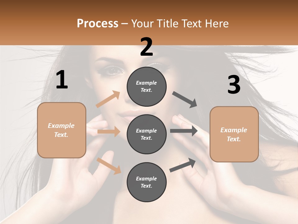 A Woman Is Holding Her Hair In Front Of Her Face PowerPoint Template