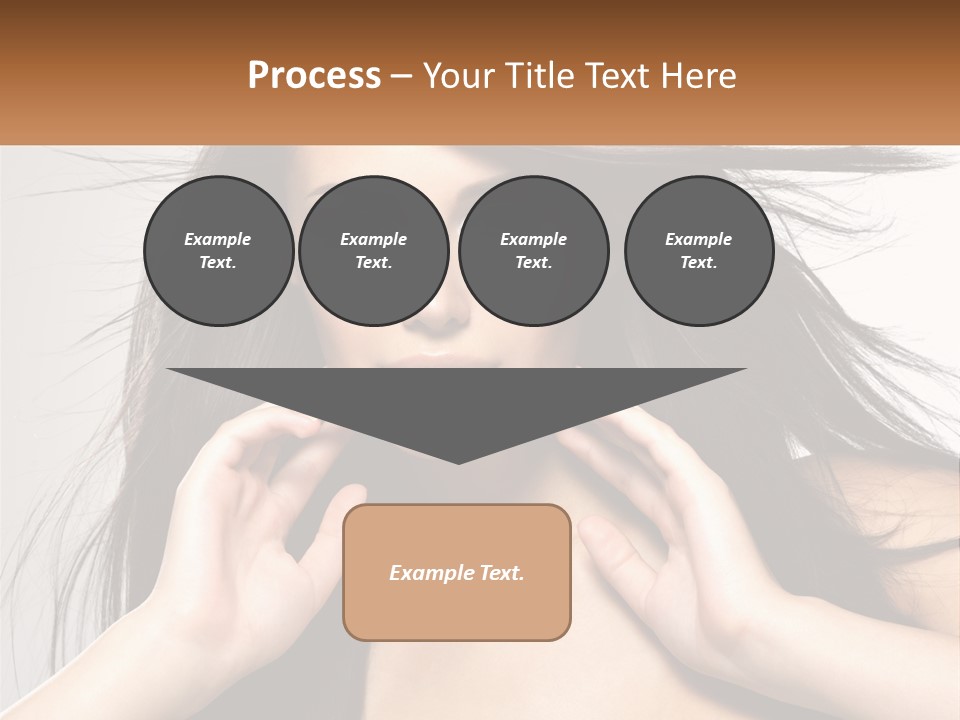 A Woman Is Holding Her Hair In Front Of Her Face PowerPoint Template