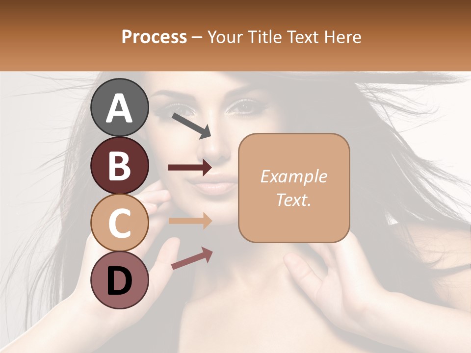 A Woman Is Holding Her Hair In Front Of Her Face PowerPoint Template