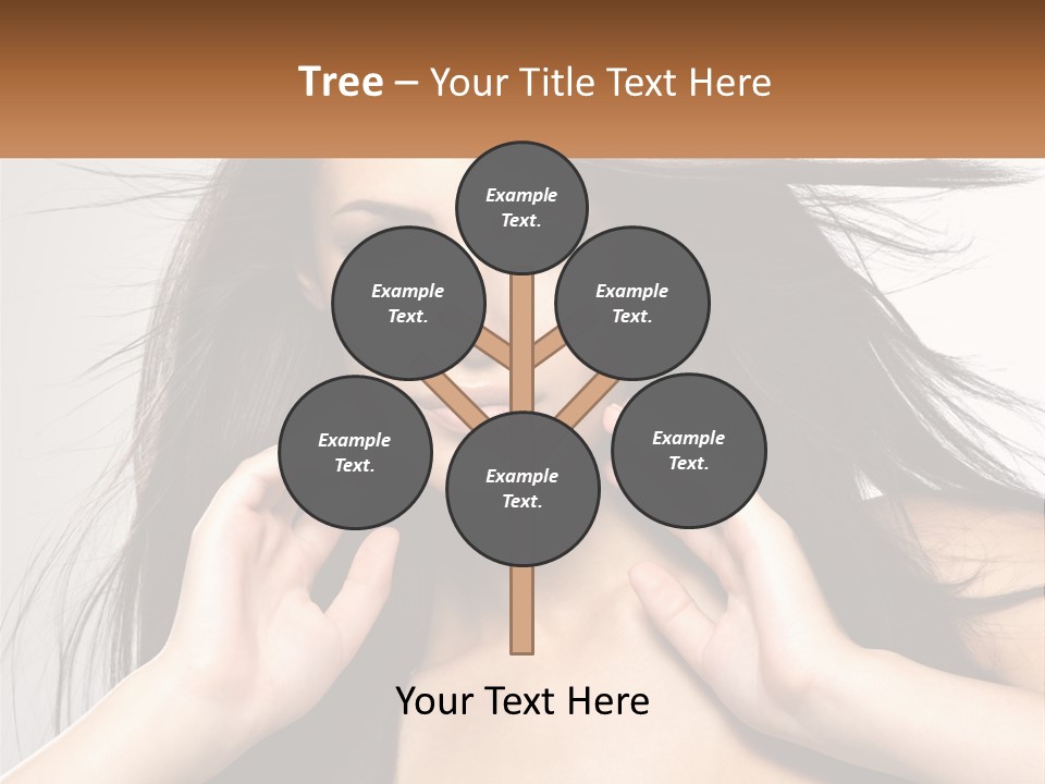 A Woman Is Holding Her Hair In Front Of Her Face PowerPoint Template