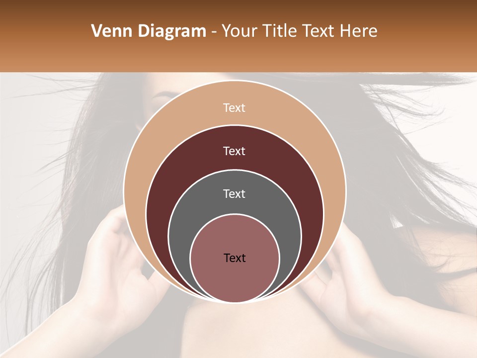 A Woman Is Holding Her Hair In Front Of Her Face PowerPoint Template