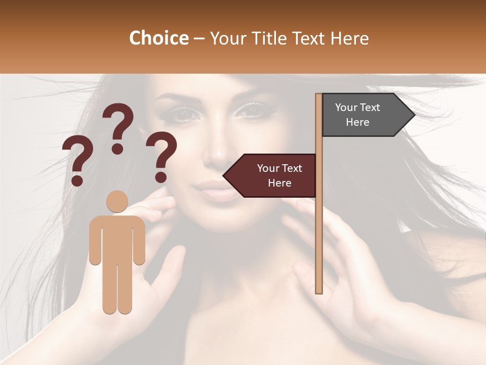 A Woman Is Holding Her Hair In Front Of Her Face PowerPoint Template