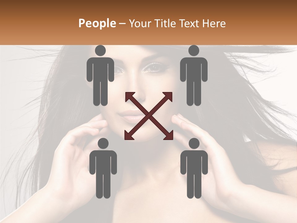 A Woman Is Holding Her Hair In Front Of Her Face PowerPoint Template