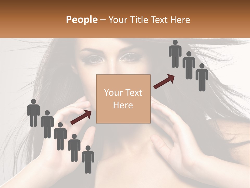 A Woman Is Holding Her Hair In Front Of Her Face PowerPoint Template