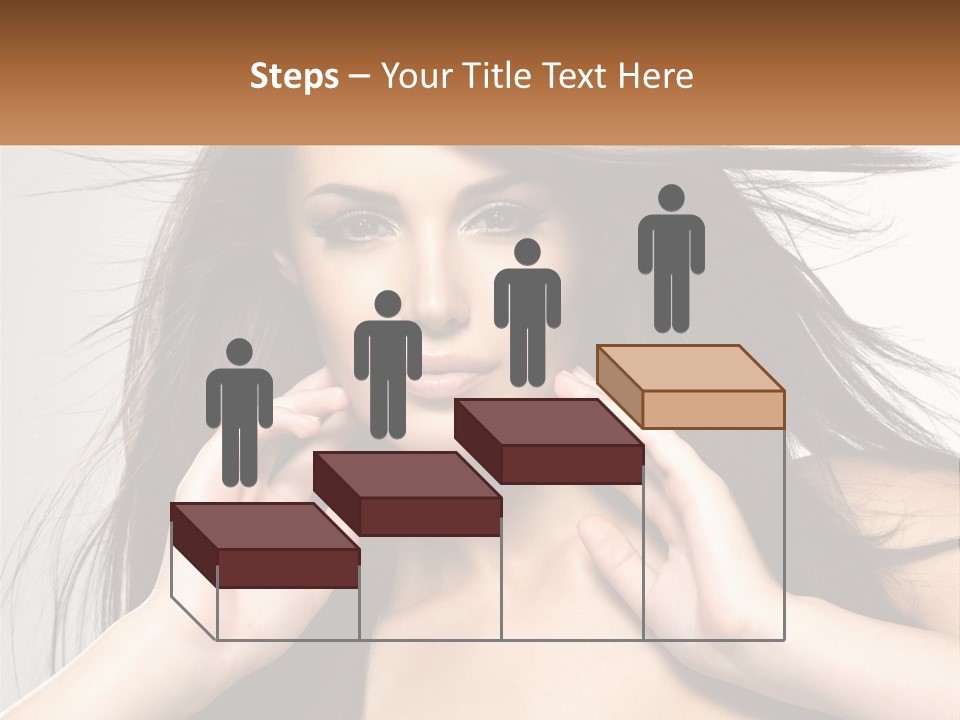 A Woman Is Holding Her Hair In Front Of Her Face PowerPoint Template