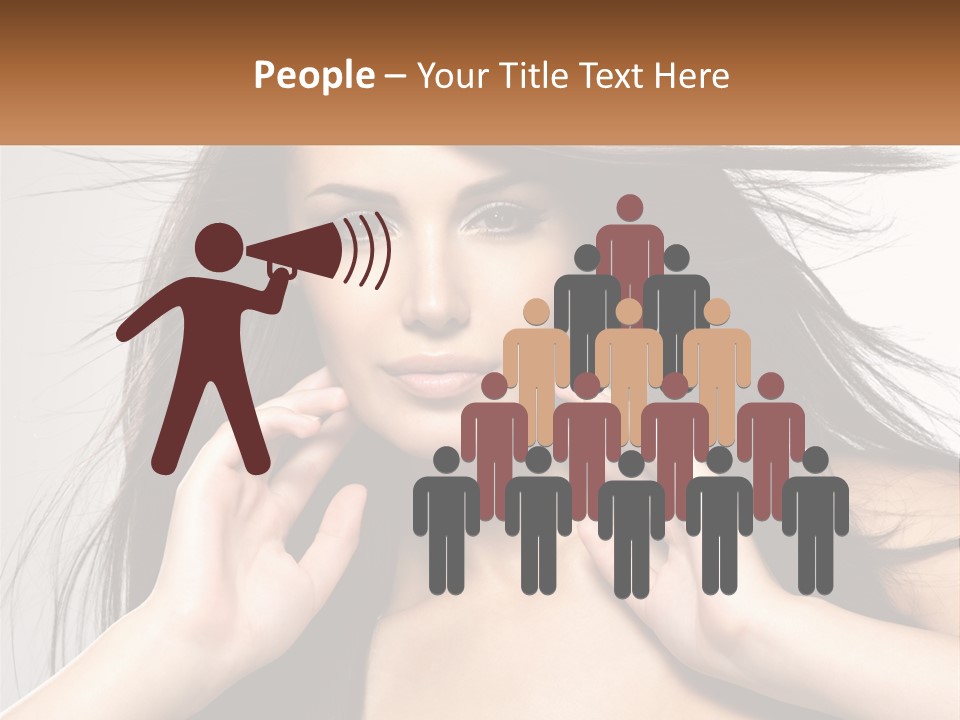A Woman Is Holding Her Hair In Front Of Her Face PowerPoint Template
