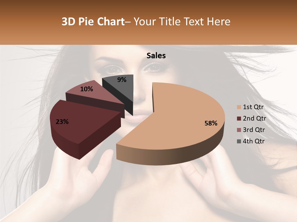 A Woman Is Holding Her Hair In Front Of Her Face PowerPoint Template