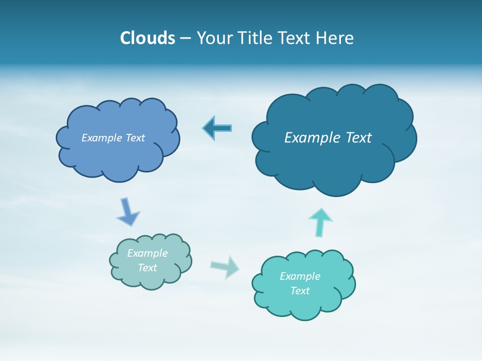 A Plane Flying In The Sky With Clouds In The Background PowerPoint Template