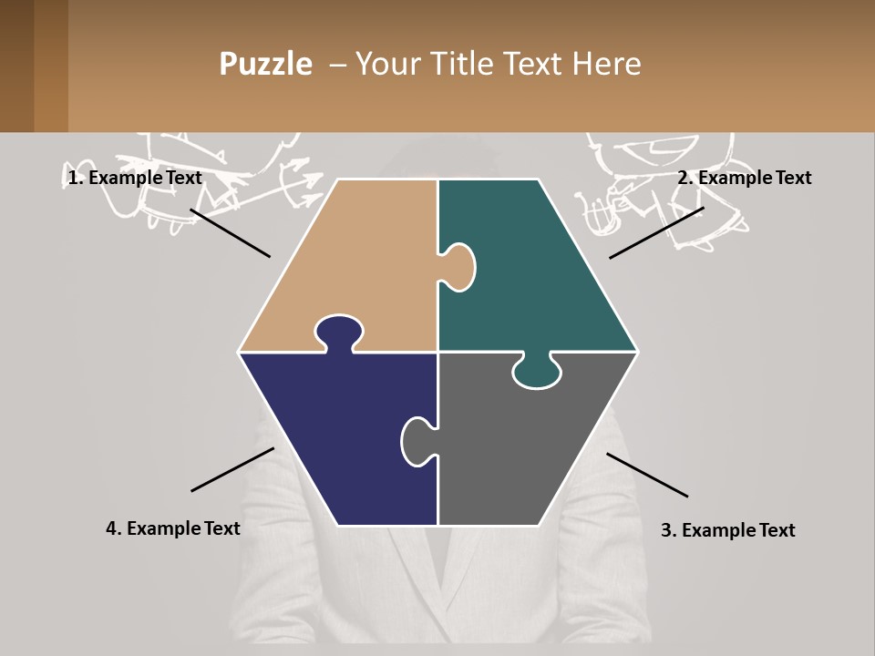 A Man Sitting At A Desk In Front Of A Blackboard With A Drawing Of PowerPoint Template