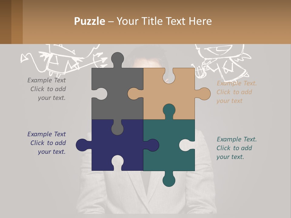 A Man Sitting At A Desk In Front Of A Blackboard With A Drawing Of PowerPoint Template