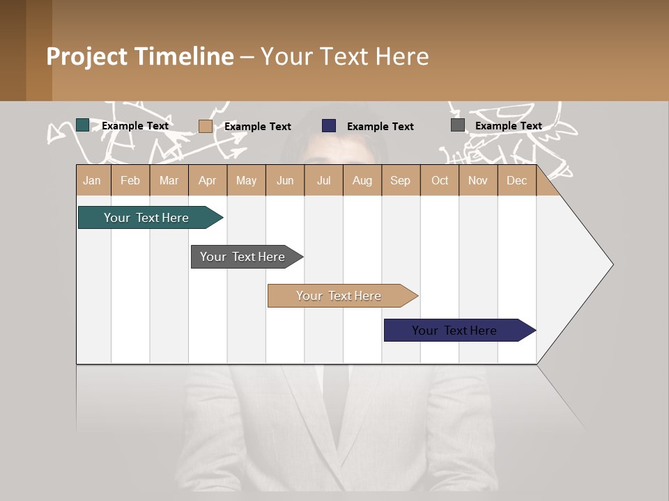 A Man Sitting At A Desk In Front Of A Blackboard With A Drawing Of PowerPoint Template