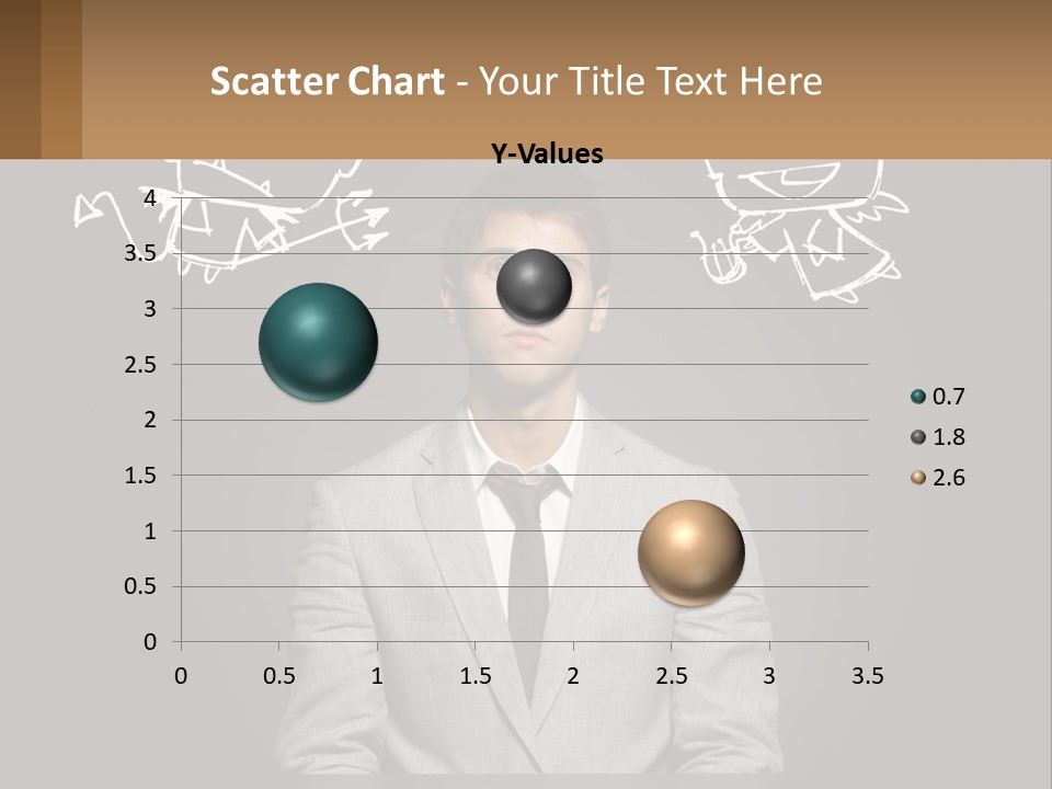 A Man Sitting At A Desk In Front Of A Blackboard With A Drawing Of PowerPoint Template