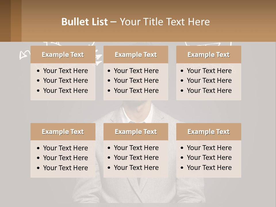 A Man Sitting At A Desk In Front Of A Blackboard With A Drawing Of PowerPoint Template