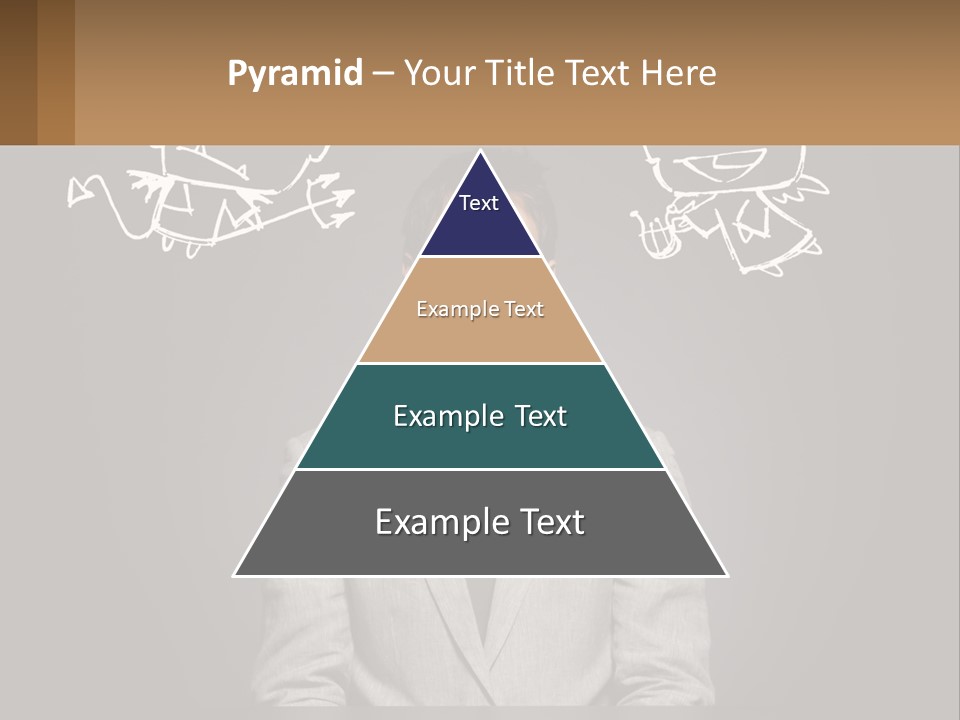 A Man Sitting At A Desk In Front Of A Blackboard With A Drawing Of PowerPoint Template