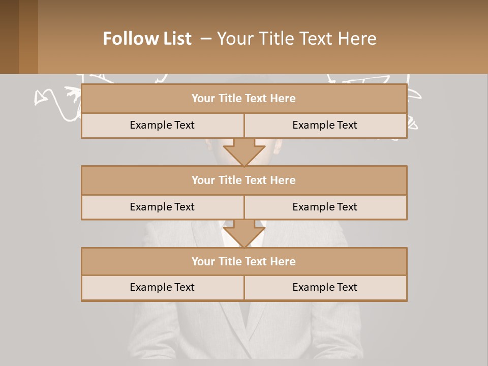A Man Sitting At A Desk In Front Of A Blackboard With A Drawing Of PowerPoint Template